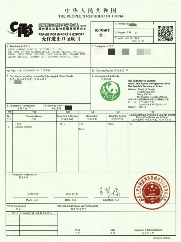 电白沉香完成首单沉香出口贸易